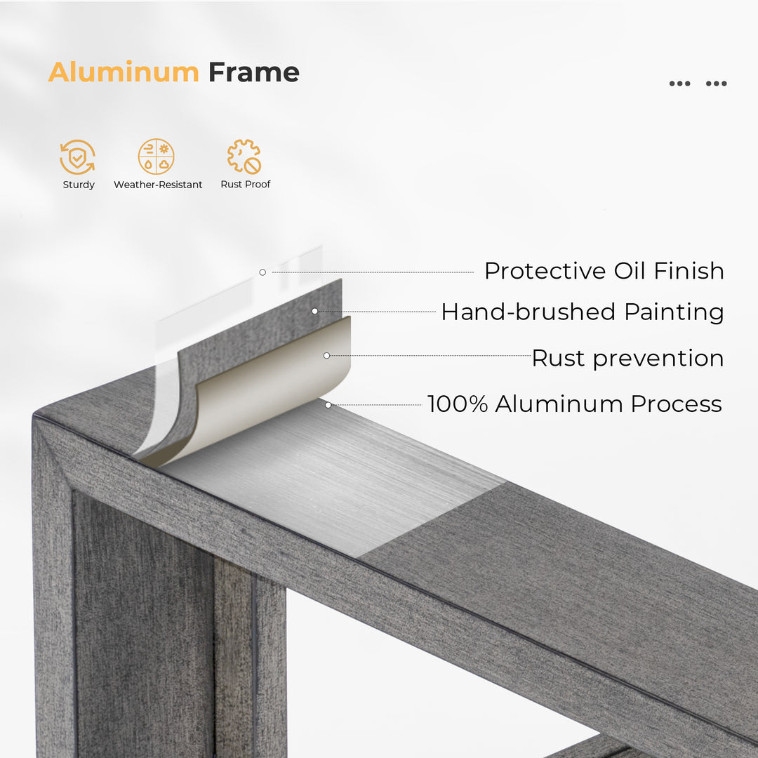 HAPPATIO Aluminum Patio Furniture Set, 3-Piece Oversized Outdoor Conversation Set with Deep Seating and Wide Armrest, Patio Conversation Sets with 6" Cushion