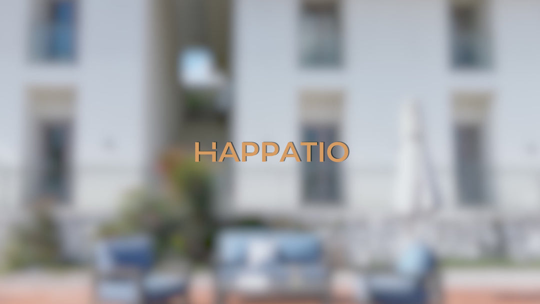 HAPPATIO Aluminum Patio Furniture Set, Oversized Outdoor Sofa with Deep Seating and Wide Armrest, Hand-brushed Aluminum Frame with 6" Cushion