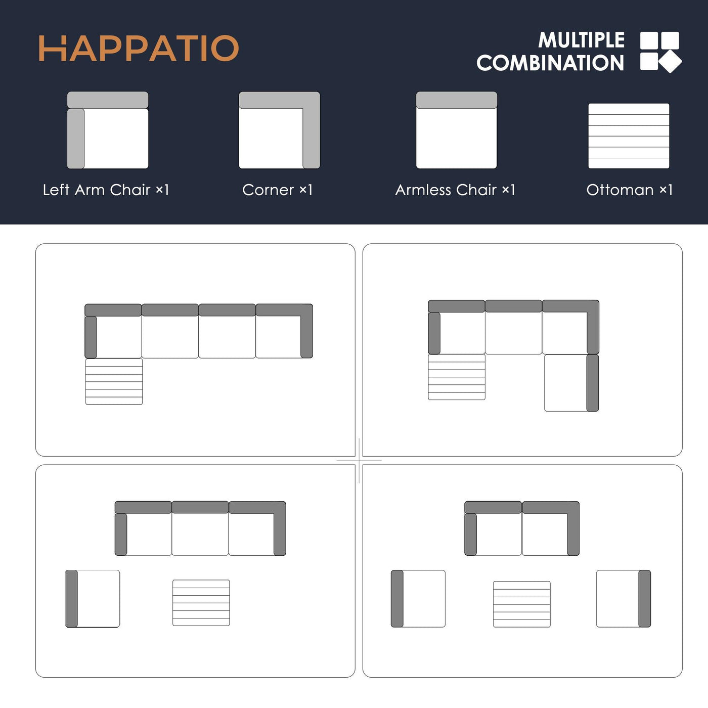 5 Piece Patio Conversation Set - Happatio