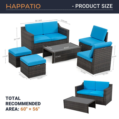 6 Piece Patio Conversation Set - Happatio