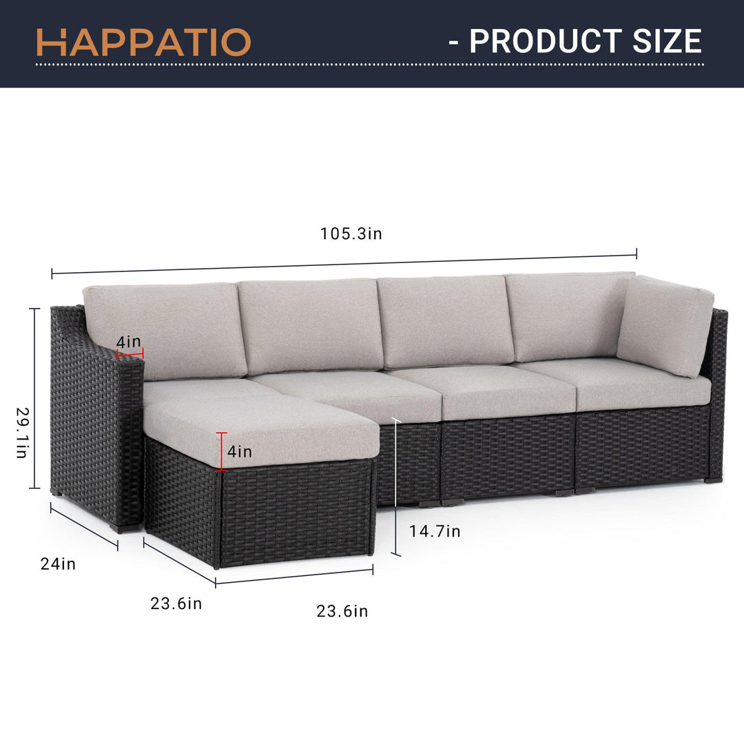 5 Piece Patio Conversation Set - Happatio