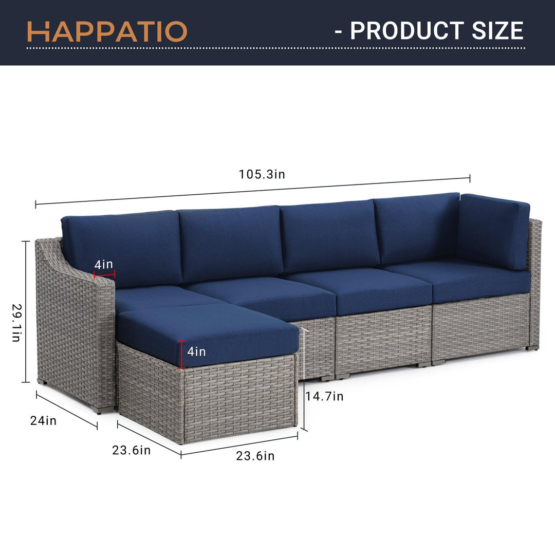 5 Piece Patio Conversation Set - Happatio