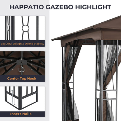 Patio Gazebo Double Roof 10' X 12' - Happatio