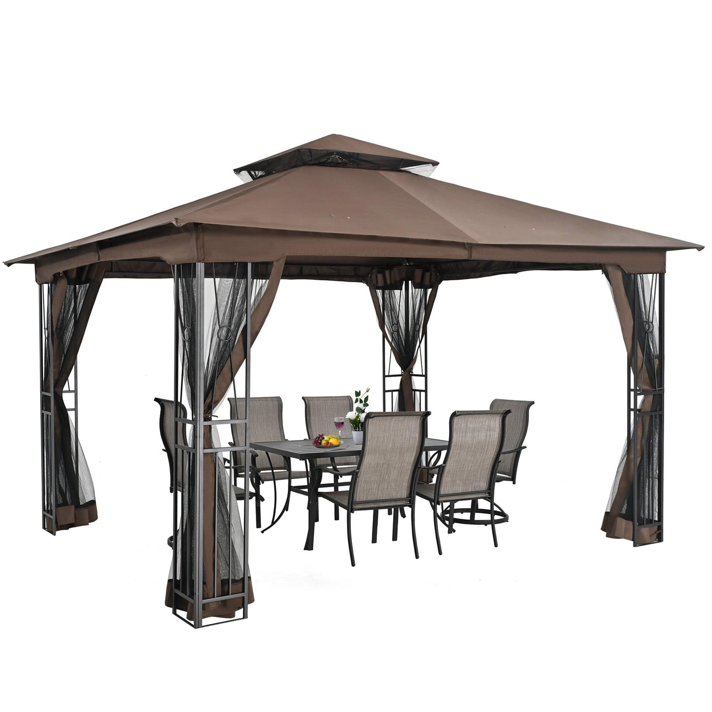 Patio Gazebo Double Roof 10' X 12' - Happatio