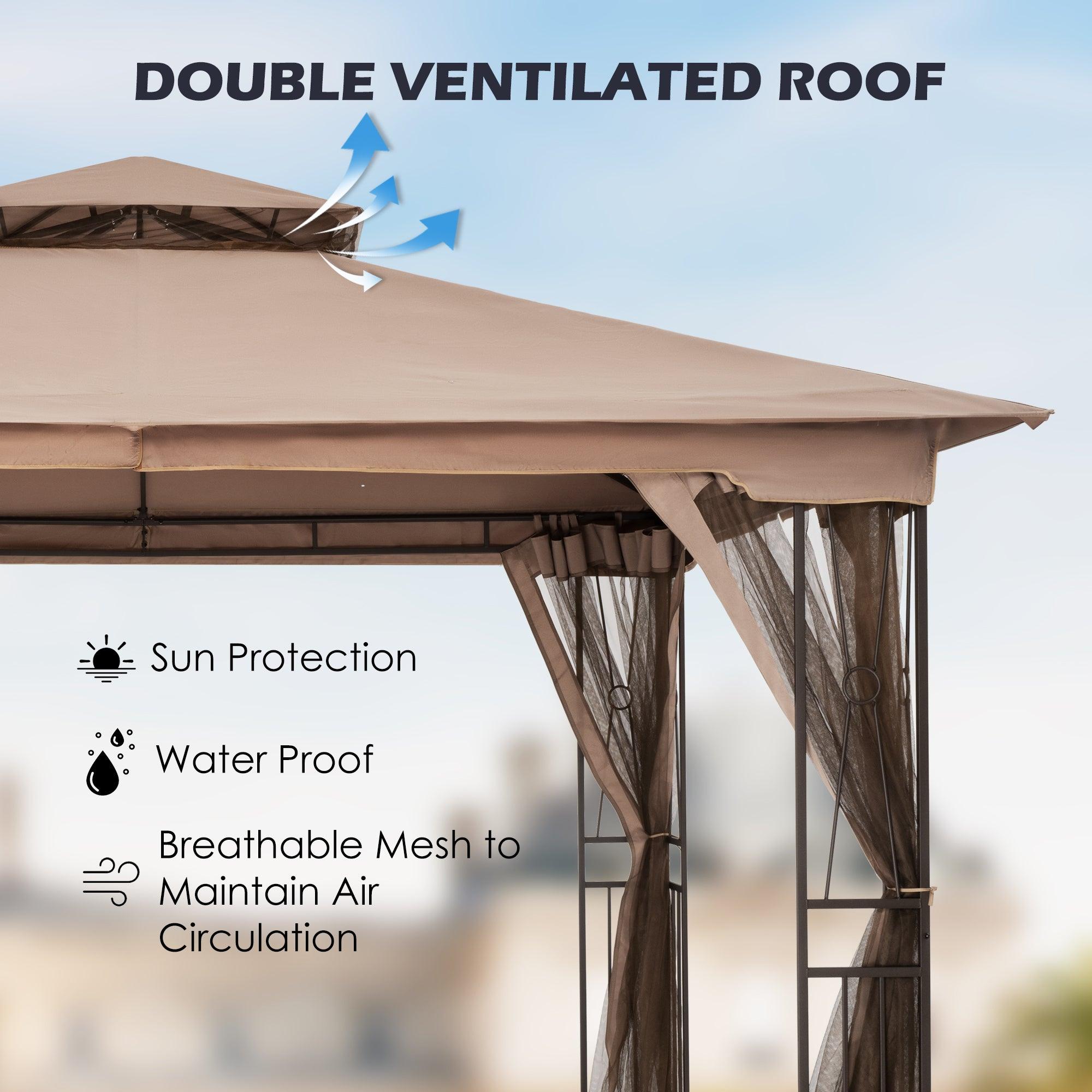 Patio Gazebo Double Roof 10' X 12'-HAPPATIO – Happatio