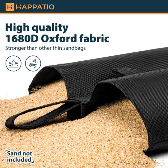 HAPPATIO Canopy Weights Set of 4 (Without Sands) , 1680D Sand Bags for Pop Up Canopy Tent, Gazebo, Patio Umbrellas, Sandbags for Weight