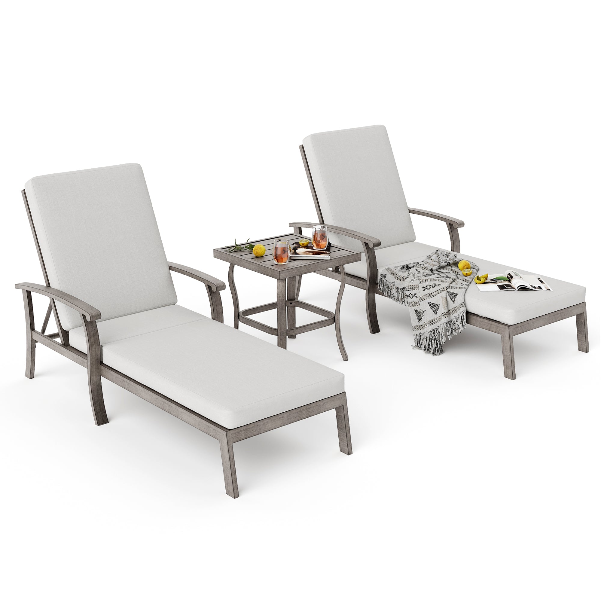 aluminum poolside lounge chairs